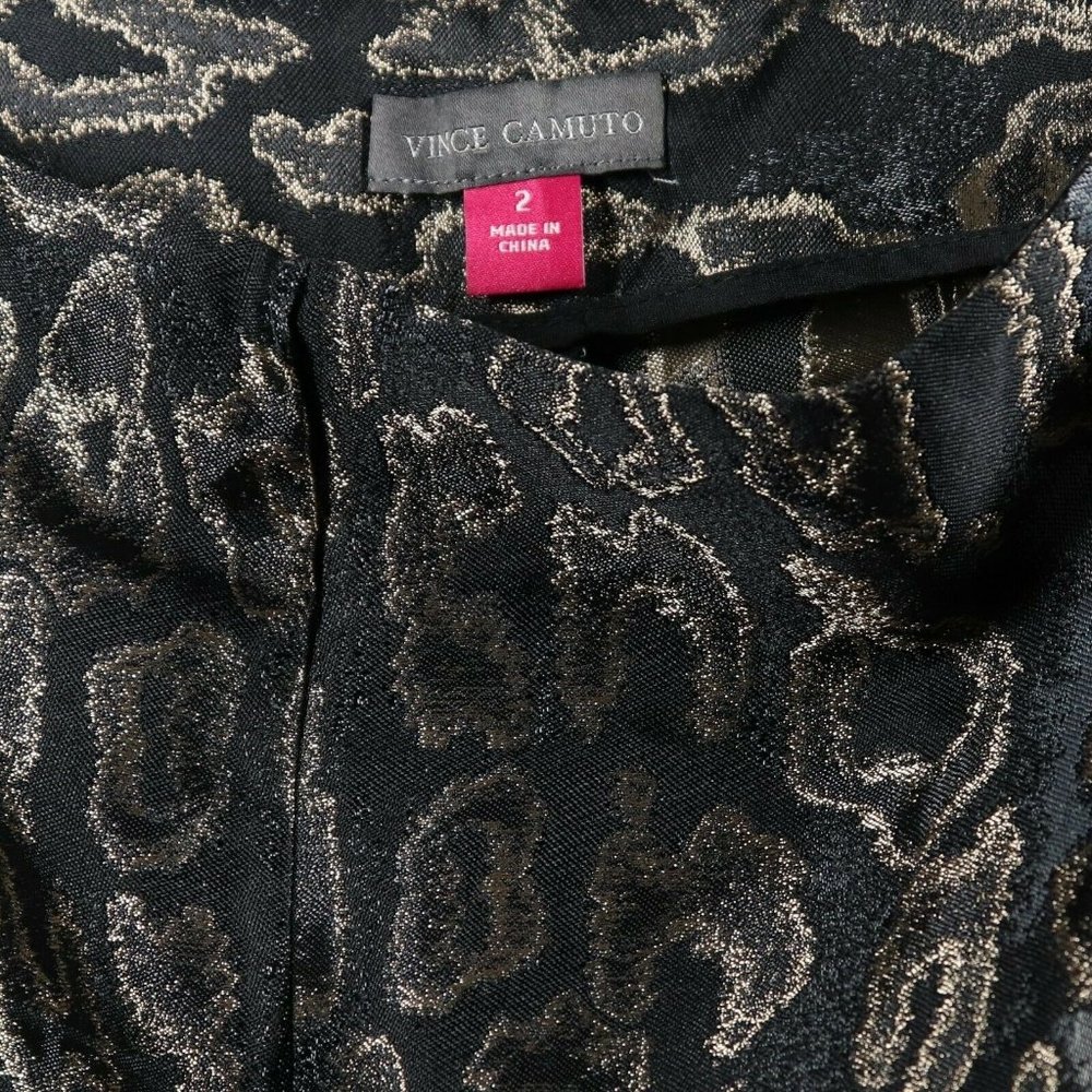 NWT Vince Camuto Dillards Exclusive Leopard Print Pants Size 2 Silver Jacquard - Picture 5 of 6